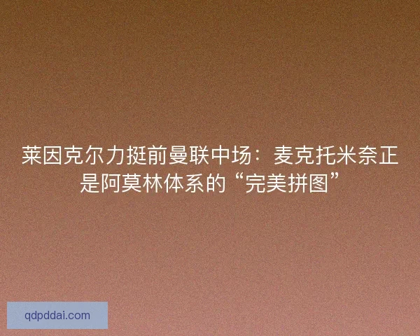 莱因克尔力挺前曼联中场：麦克托米奈正是阿莫林体系的 “完美拼图”